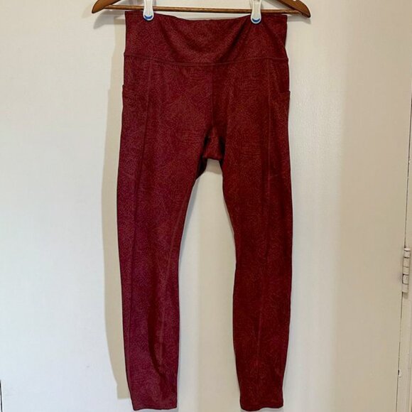 Burgundy High-Waist Leggings - Picture 5 of 5
